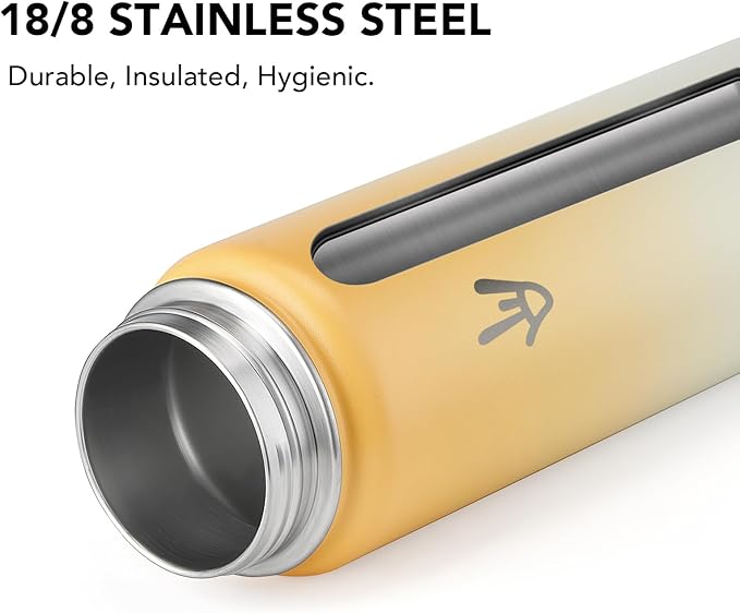 Enerbone Insulated Water Bottle, 32 oz Stainless Steel Water Bottles with Carrying Strap, Double-Wall Vacuum Insulation Thermos, Leakproof Sports Bottle with Straw, Keep Drinks Hot or Cold for Hours