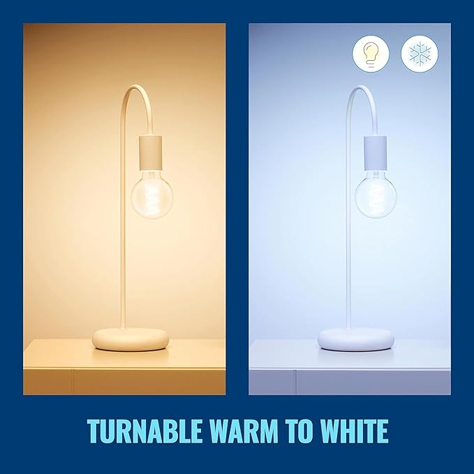 WiZ Connected 60W G25 Tunable White Filament Smart Light Bulbs - E26 LED Bulb - Control with Voice or App + Activate with Motion - Matter Compatible - 1 Pack