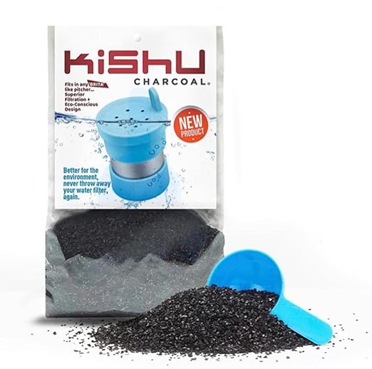 KISHU CHARCOAL RE-USEABLE Filter for The 'BRITA'. Never Throw Away Another Brita Filter! Includes a 6-Month Supply of The Finest Filtration Material. 400 Million Britas are Thrown Away Every Year.