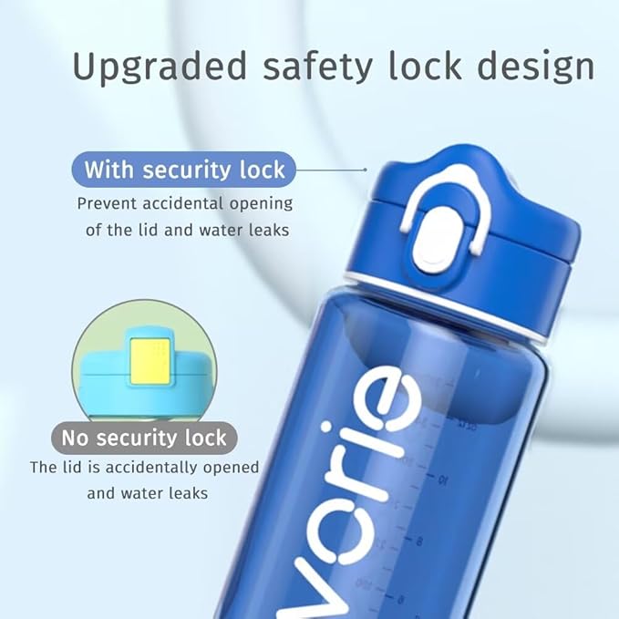 Evorie Tritan Kids Water Bottle for School No Straw 13oz BPA Free Plastic Sports Bottle Reusable Lightweight Leak Proof Travel Drinks Bottle Spout Drinking Cup Running Flip Top
