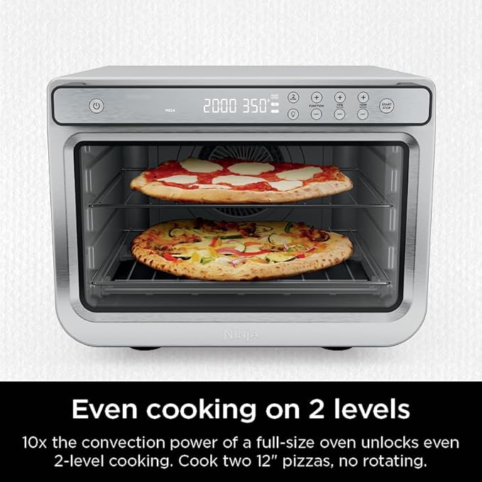 Ninja Prestige Smart XL 10-in-1 Air Fry Digital Countertop Convection Toaster Oven with Air Fry, Air Roast, Broil, Bake, Whole Roast, Pizza, Toast, Bagel, & Reheat, 1800 Watts, Stainless Steel, DT501