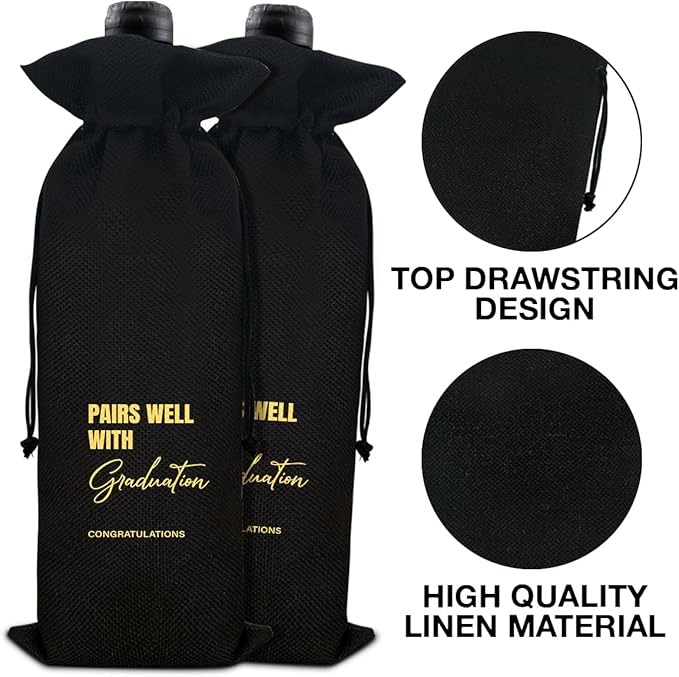 Graduation Wine Bag Graduation Gifts for Him Her High School Graduates College Grad Pairs Well With Graduation Wine Gift Bag