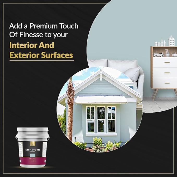 EVOLVE Signature Paint & Primer: Luxury Paint & Primer for Indoor & Outdoor Surfaces, Minimal Odor, Eggshell Sheen (Lunar Gray, 5 Gallon)