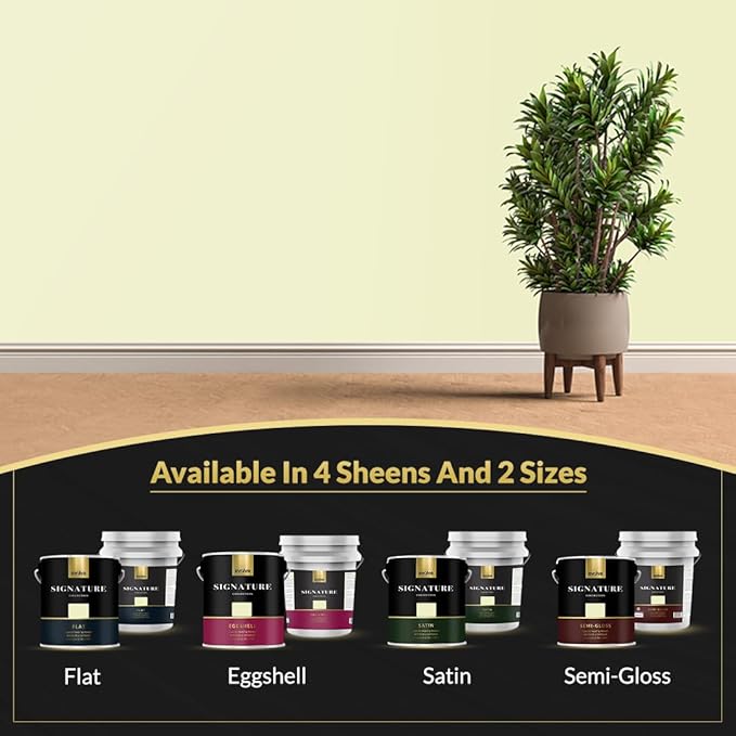 EVOLVE Signature Paint & Primer: Luxury Paint & Primer for Indoor & Outdoor Surfaces, Minimal Odor, Eggshell Sheen (Citrus Yellow, 1 Gallon)