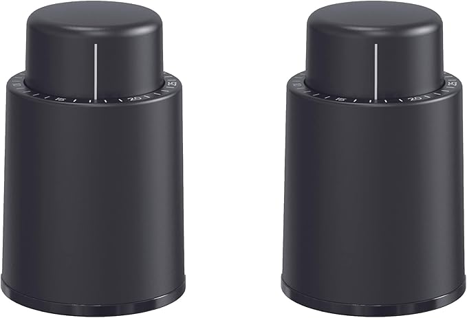 Wine Stoppers for Wine Bottles (2-Pack) - Vacuum Wine Preserver Set - Wine Saver and Sealer for Bottles - Reusable Wine Corks for Glass Bottles - Wine Accessories and Gifts to Keep Wine Fresh