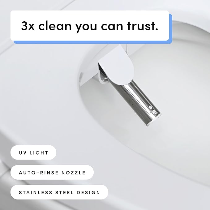 TUSHY Aura Luxury Bidet Seat | Heated Toilet Seat with Temperature Control, Water & Dryer. Instant Warm Water for a Comfortable Clean (Remote Control & Auto Open w/Soft Close Lid), Elongated