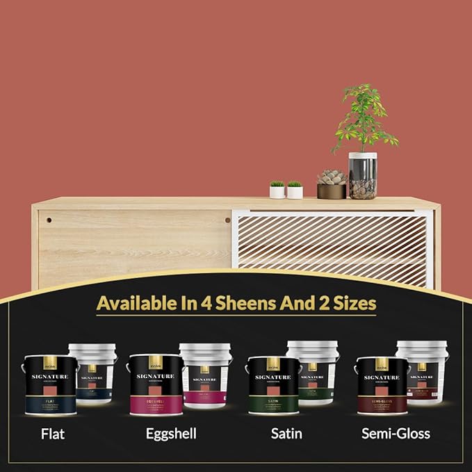 EVOLVE Signature Paint & Primer: Luxury Paint & Primer for Indoor & Outdoor Surfaces, Minimal Odor, Eggshell Sheen (Brick Red, 1 Gallon)