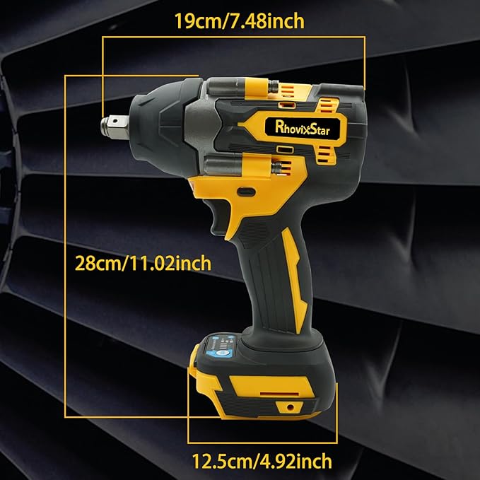 20V MAX Cordless Impact Wrench, 1/2" Brushless Motor High Torque Impact Gun, Variable Speed, Compatible with Ma kita Battery (Tool Only, No Battery and Charger Included)