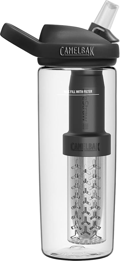 CamelBak eddy+ Water Filter Water Bottle by LifeStraw Integrated 2-Stage Filter Straw - For Hiking, Backpacking, Travel, and Emergency Preparedness