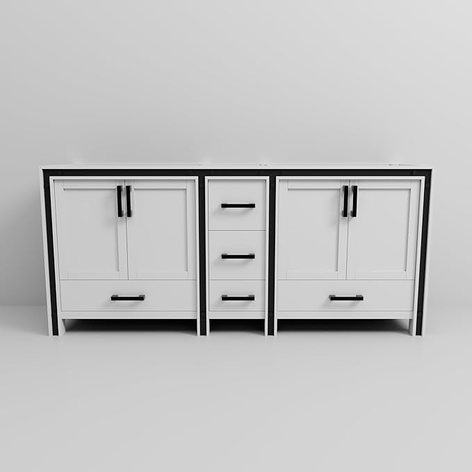 Augustine 80 in. W X 22 in. D White Double Bath Vanity Cabinet Without Countertop