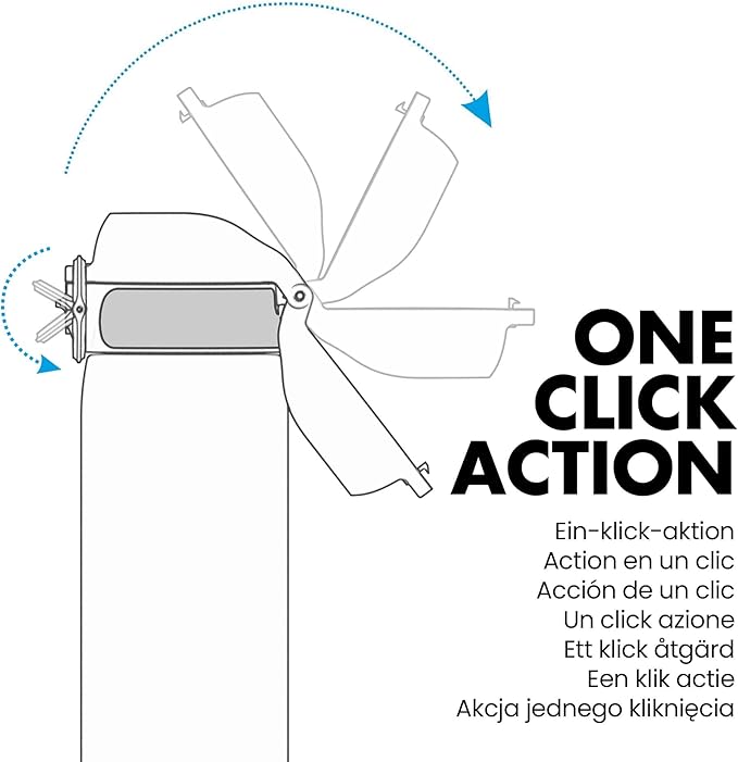 Ion8 Kids Water Bottle, Steel 400 ml/13 oz, Leak Proof, Easy to Open, Secure Lock, Dishwasher Safe, Flip Cover, Carry Handle, Easy Clean, Durable, Scratch Resistant, Carbon Neutral, Ash Rose Pink