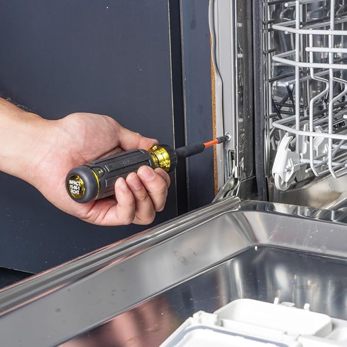 Klein Tools 32315HD 15-in-1 Multi-Bit Ratcheting Screwdriver, Impact-Rated, 7 Double-Ended ProFlex Torsion Zone Tips, 1/4-Inch Nut Driver, 8-Piece