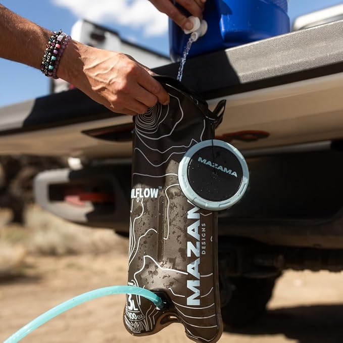 Trailflow-88TZ Hydration Bladder by Mazama Designs. Leakproof, Easy to Clean and Fill Water Reservoir BPA Free, Fits Most Hydration Backpacks. Great for Running Hiking Camping Cycling. (3L)