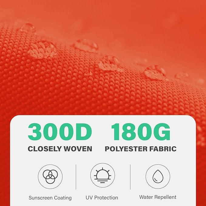 JEAREY 9 ft Patio Umbrella Replacement Canopy for 8 Ribs, Table Market Yard Umbrella Replacement Top Cover-Orange (Canopy Only)