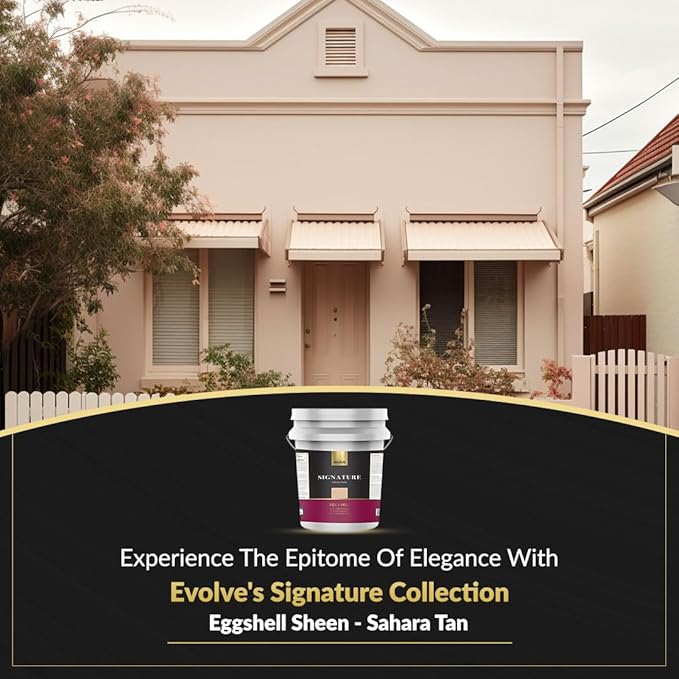 EVOLVE Signature Paint & Primer: Luxury Paint & Primer for Indoor & Outdoor Surfaces, Minimal Odor, Eggshell Sheen (Sahara Tan, 5 Gallon)