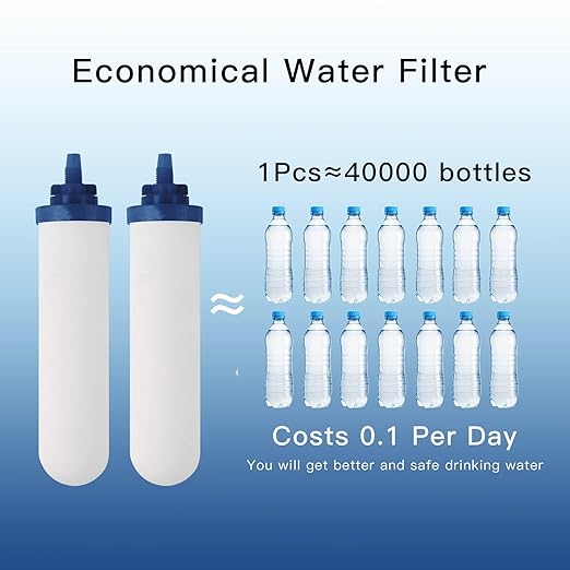 7" Ceramic Fluorine Filter, Replacement Filters for ProOne® G2.0 Filters, ProOne® Big+ or Big II Countertop Gravity Water Filter System and FACHIOO King Tank Series(Pack of 4)