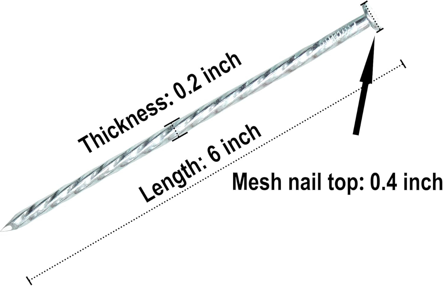 50/100/150 Pack 6" Solid Galvanized Non-Rust Metal Garden Stakes Spiral Landscape Edging Anchors for Paver Edging, Gardening, House Construction, etc (100)