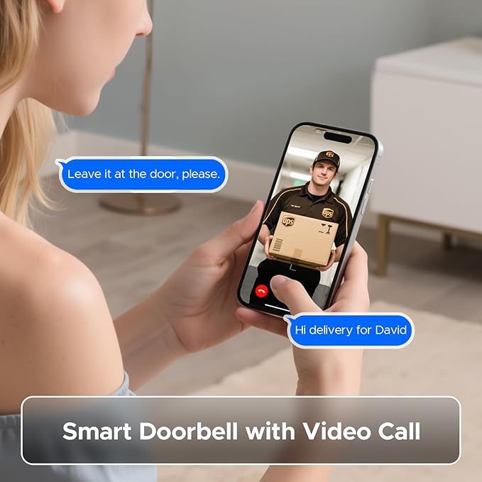 3-in-1 Video Doorbell Smart Lock with Fingerprint & Camera Keyless Entry Deadbolt, Built-in Wi-Fi, Auto Lock, App Control, Easy Install Front Door Security