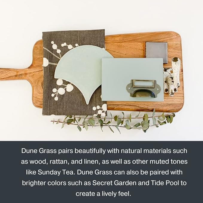 Country Chic All-in-One Chalk Paint for Furniture, Cabinets, Home Decor, Eco-Friendly, Matte Finish, Built-In Primer & Top Coat for Wood, Metal - No Wax Needed (Dune Grass (Green), - Pint 16 oz (475 ml)