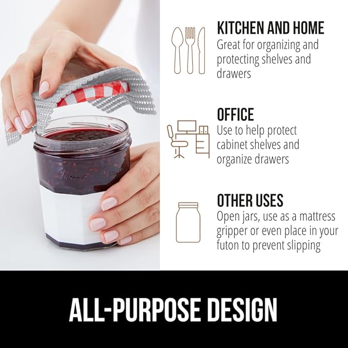 Gorilla Grip powerGRIP Drawer Shelf and Cabinet Liner, Thick Strong Hold, Non-Adhesive Liners Protect Kitchen Cabinets and Cupboard, Bathroom Drawers, Easy Install, Breathable Mat, 12" x20' Light Gray