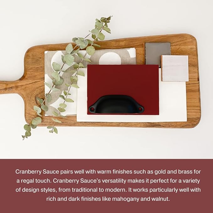 Country Chic All-in-One Chalk Paint for Furniture, Cabinets, Home Decor, Eco-Friendly, Matte Finish, Built-In Primer & Top Coat for Wood, Metal - Cranberry Sauce (red) - 4 oz (118 ml)