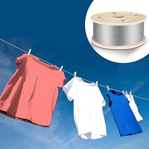 VEVOR 3/16 Stainless Steel Wire Rope 500ft, T316 Steel Wire Cable, Deck Railing 1x19 Strands Construction, 4200LBS Breaking Strength for Stair Handrail Clothesline
