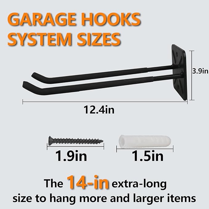 Folding Chair Rack, Heavy Duty Garage Wall Mount Organizer and Holder, Multi-Use Storage Hooks for Chairs, Ladders, Garden and Yard Tools, Durable Metal Utility Hangers (2 Pack)