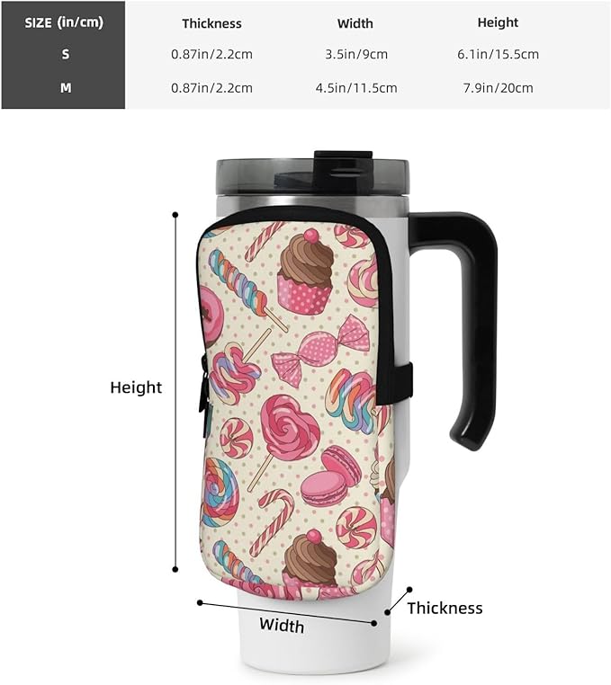 Galaxy Mandala Water Bottle Pouch for Stanley Cup 40oz 30oz,Personalized Gym Purse for Men Women, Tumbler Pouch with Versatile Pocket Water Bottle Bag for Cards, Keys, Phone