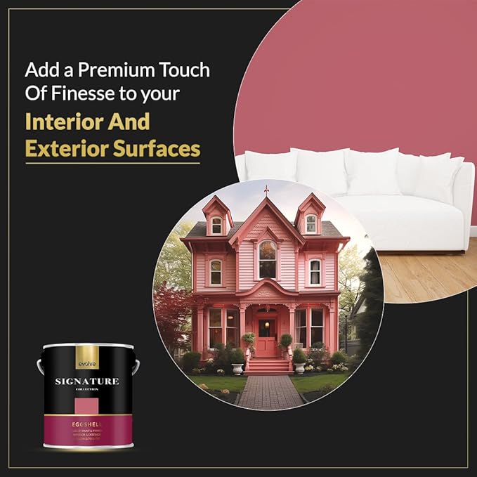 EVOLVE Signature Paint & Primer: Luxury Paint & Primer for Indoor & Outdoor Surfaces, Minimal Odor, Eggshell Sheen (Utah Red, 1 Gallon)