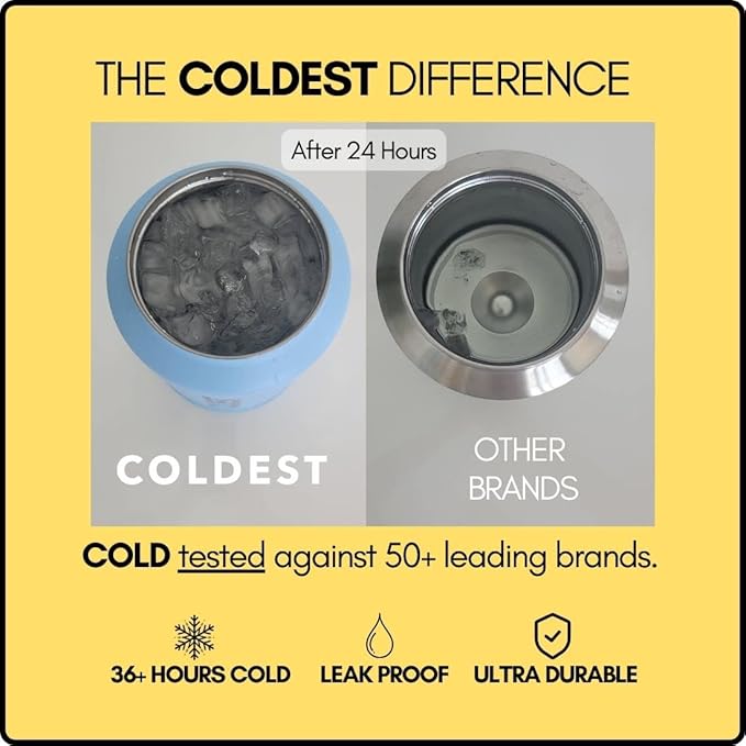 Coldest Water Bottle with Standard Mouth Straw Lid Metal Thermos Vacuum Insulated Stainless Steel l Reusable Leak Proof Cupholder Flask (21 oz, Crimson Red)