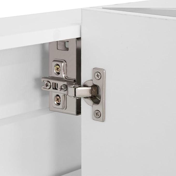 Design House Cyprus 36-in. Wide Medicine Cabinet, 3 Frameless Mirrored Doors, Pre-Assembled, Surface or Recess Mounted, White Clear, 36.3 in. W x 4.4 in. D x 30.1 in. H, 597500