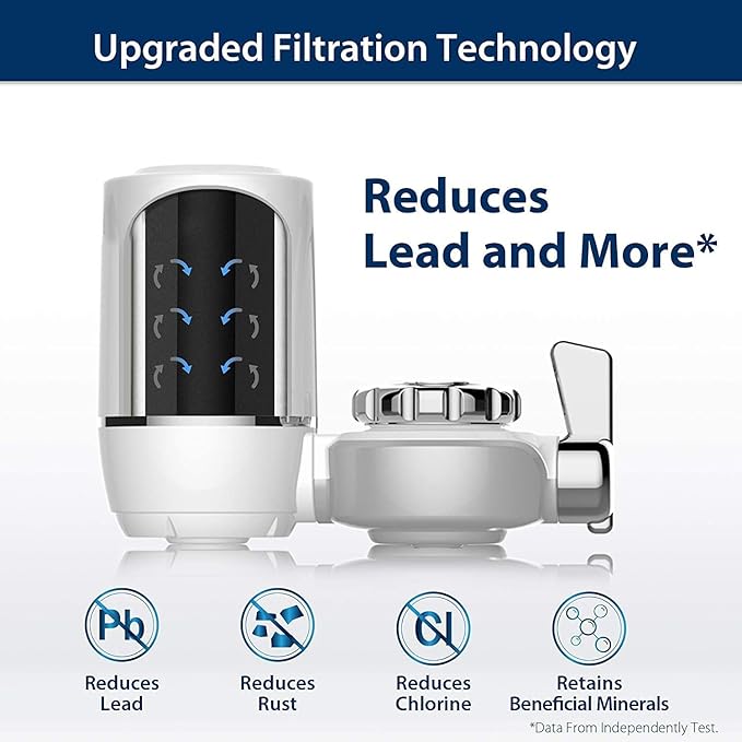Waterdrop WD-FF-01A Replacement Filter, Faucet Water Filter, Replacement for WD-FC-01, WD-FC-02, WD-FC-06, Reduces Chlorine, Taste and Odor, Last Up to 9 Months (Pack of 3)