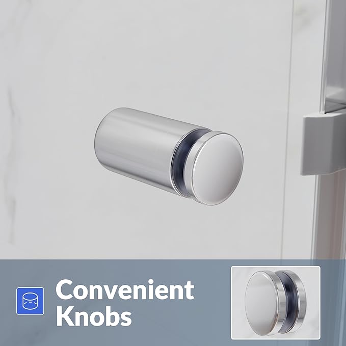 SUNNY SHOWER Bathtub Shower Door 60" W x 62" H Semi-Frameless Double Sliding Design Shower Tub Door 1/4" Clear Glass Panel, Chrome Finish