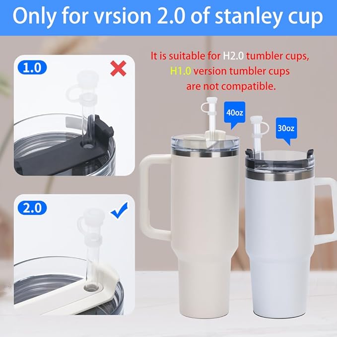 9-Pack Silicone Straw Covers, FARANAP TM Stanley Cup Accessories, Reusable Straw-fitted Beverage lids Compatible with Stanley Cups H2.0 -Dust-Proof Straw Caps for 40/30oz Tumblers and Water Bottles