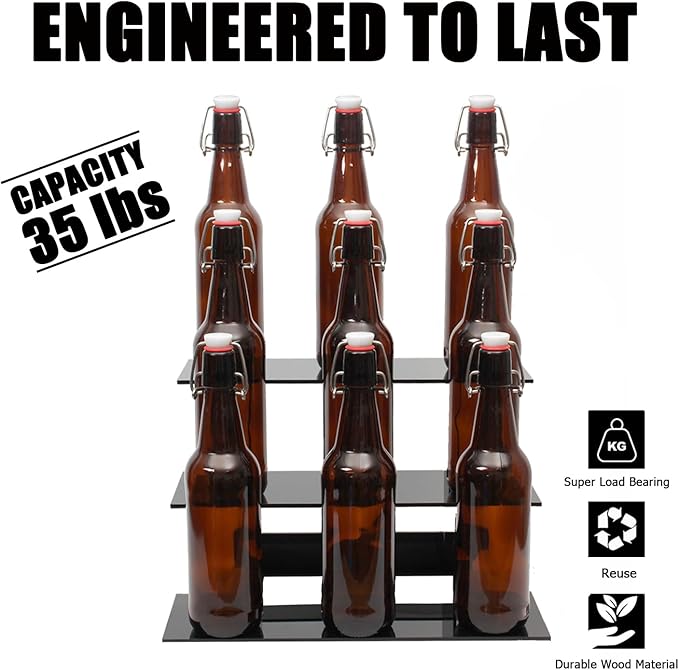 WANLIAN 3-Tier Straight Retail Table Display Stand, Portable Display Rack Shelves for Vendors, Craft Shows, Farmers Market, Pop Up Shop Countertop Black Risers for Display, Soap, Candles, Tumblers