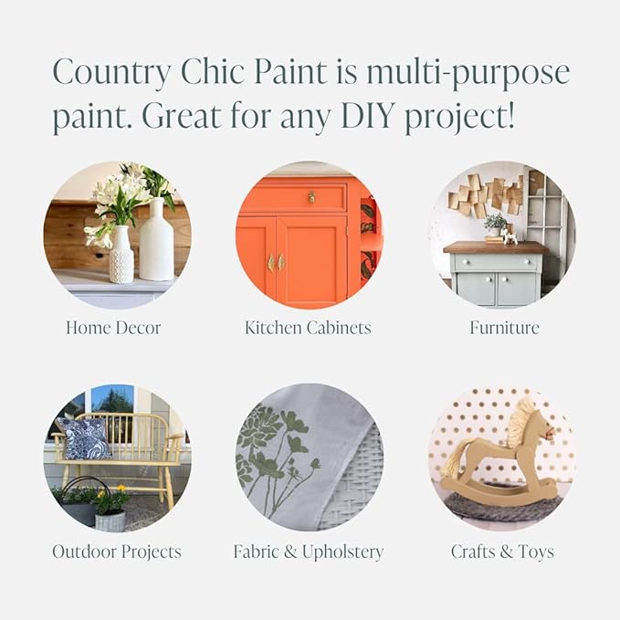 Country Chic All-in-One Chalk Paint for Furniture, Cabinets, Home Decor, Eco-Friendly, Matte Finish, Built-In Primer & Top Coat for Wood, Metal - Vanilla Frosting (Off White) - 4 oz (118 ml)