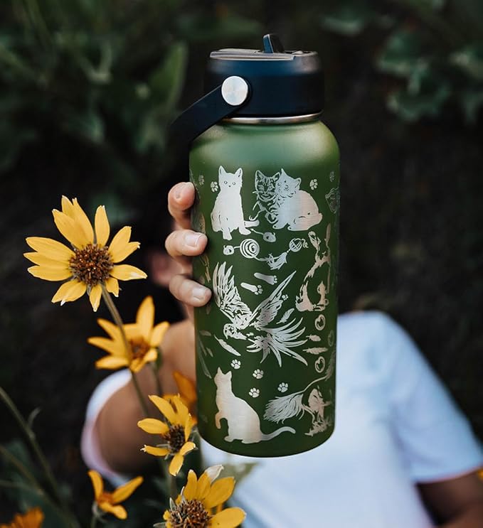 Animal Rescue Water Bottle | 32 oz Engraved Stainless Steel Vaccuum Sealed | Best Friends Pets & Animal Theme…