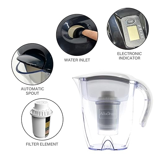 Water Filter Pitcher for Tap and Drinking Water, Large BPA Free Tap Water Purifier Pitchers with Ultrafiltration Filter - 3.5L(White）