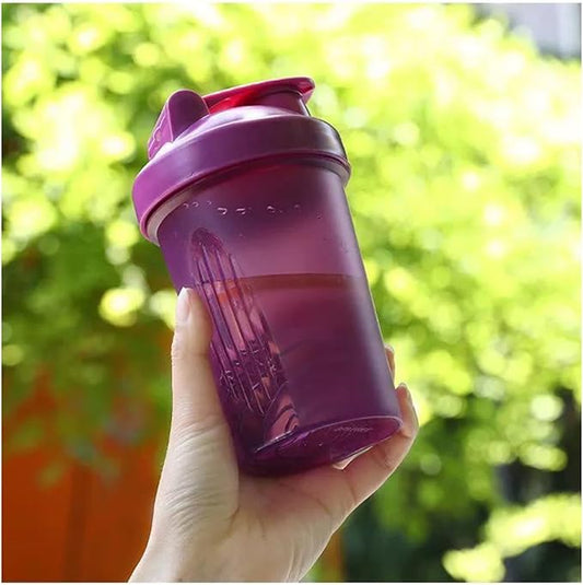 Shaker Bottle for Protein Powder w. Classic Loop Top & BPA free,Secure Screw-On Lid, Stay Open Flip Cap,BPA Free-16oz (Whole Purple-16Oz-400ML)