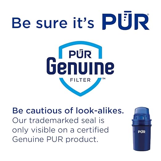 PUR 11-Cup Water Pitcher with 1 Genuine PUR Filter, 2-in-1 Faster Filtration, Dishwasher Safe, Filter Change Light, Easy Fill Lid, LockFit lid, Blue/White (CR1100C)