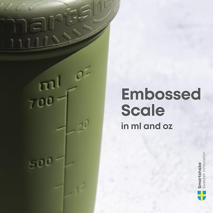 Smartshake Reforce Stainless Steel Protein Shaker Bottle 900 ml | 30 oz - Leakproof Screw-on Lid - BPA Free – Unisex - Black