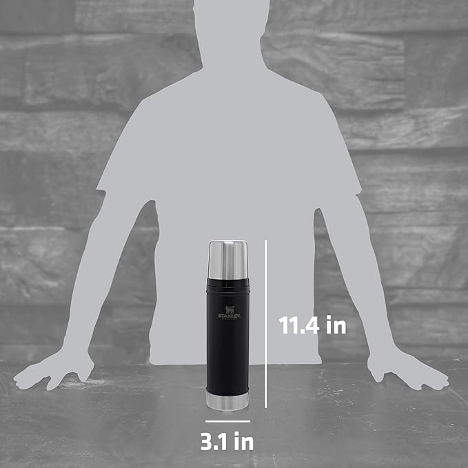 Stanley Classic Vacuum Insulated Wide Mouth Bottle -BPA-Free 18/8 Stainless Steel Thermos for Cold & Hot Beverages