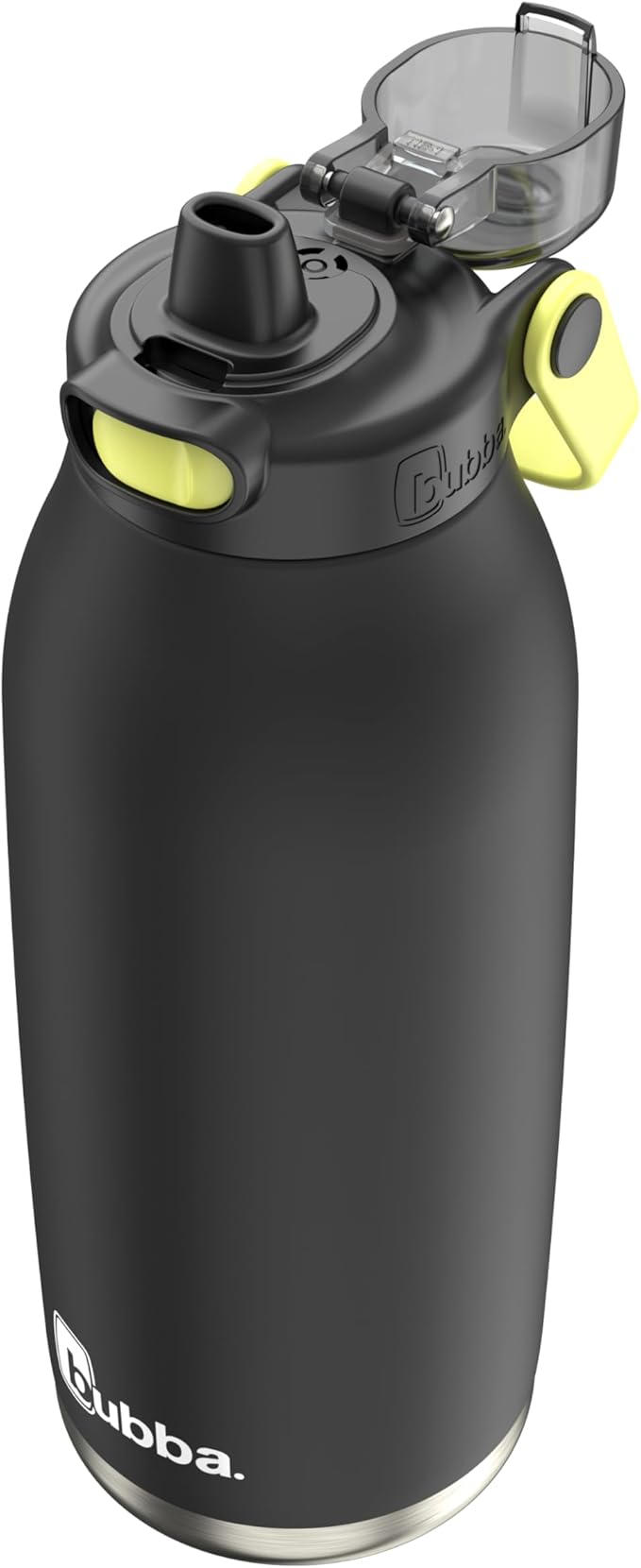 Bubba Radiant Stainless-Steel Pop-Up Straw, 40oz Water Bottle, Medium, Rubberized Licorice