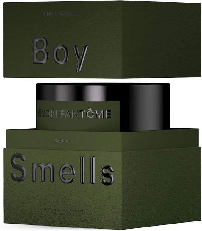 Hinoki Fantôme Scented Candles for Men and Women - 8.5 oz - Soy, Coconut Wax Candle Blend - Aromatic Candles for Home with Japanese Cypress, Jasmine and Smoked Amber - 50-Hour Burn - Cotton Wick