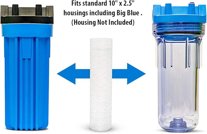 Harrington HVV1-10N 1 Micron 10" x 2.5" Premium Sediment Water Filter Replacement Cartridge - Made in USA - for Any Standard RO Unit | Whole House Sediment Filtration