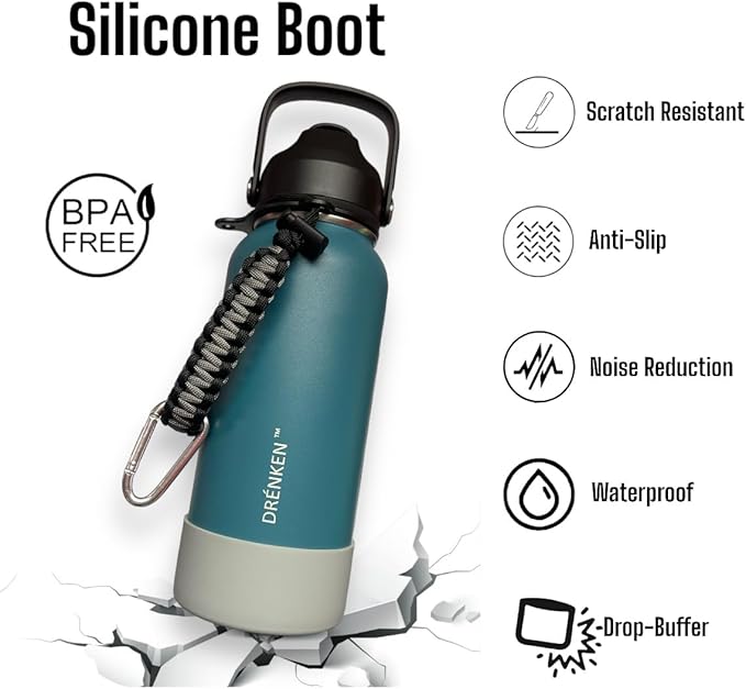 Water Bottle, Insulated water bottle, Stainless steel water bottle for kids men women Sports water bottle 32 oz Water bottle with straw Insulated Flask (Blue)