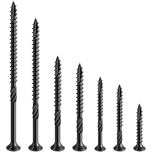 #8 * 1-1/4" Black Deck Screws, (3505pcs) 15 lbs.Exterior Wood Screws, Rust Resistant epoxy Coated, Bronze, T20 Star Bit