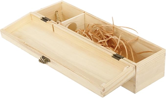 TANG SONG Wooden Wine Box Single Wine Bottle Storage Wine Gift Box with Locking Latch for Any Occasion