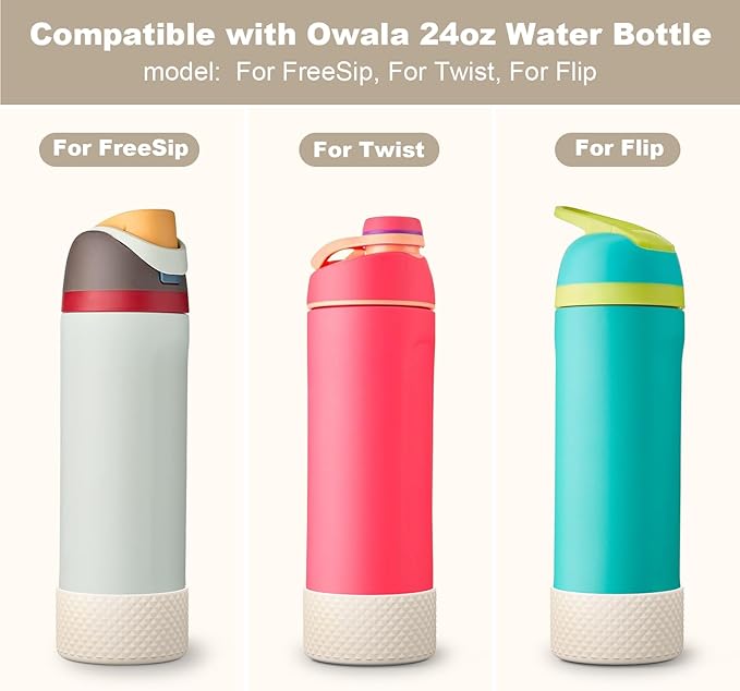 Silicone Boot for Owala Water Bottle 24 oz 32 oz 40 oz, Anti-Slip Protective Sleeve for FreeSip/Twist/Flip Stainless Steel Water Bottles Accessories