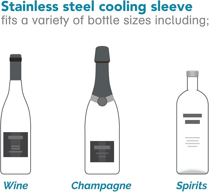 Polder Chill Station – Combined ice bucket and bottle chiller, Separate cooling sleeve keeps bottle chilled and ice pure, Double wall insulated, Ice scoop included